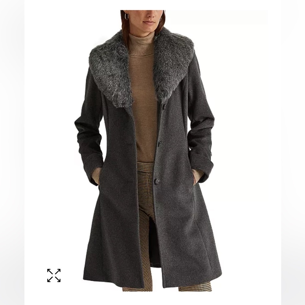 Lauren Ralph Lauren Women's Faux Fur-Trim Walker Coat